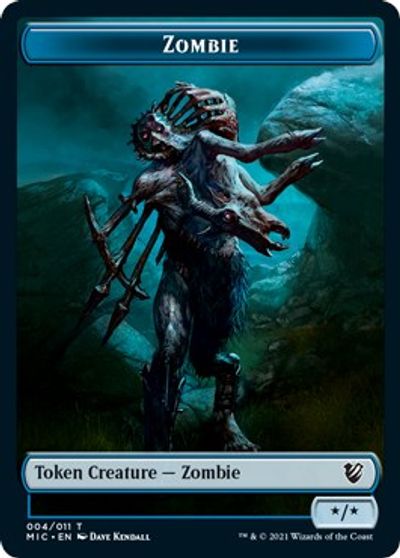 Zombie (005) // Zombie (004) Double-sided Token [Innistrad: Midnight Hunt Commander]